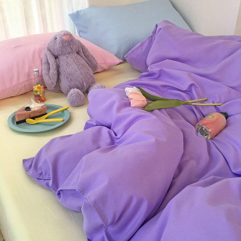 Bedding Set Bed Sheet Set Duvet Cover Set King Size Queen Size Comforter Sets Luxury Bedroom Anime Cute Pink