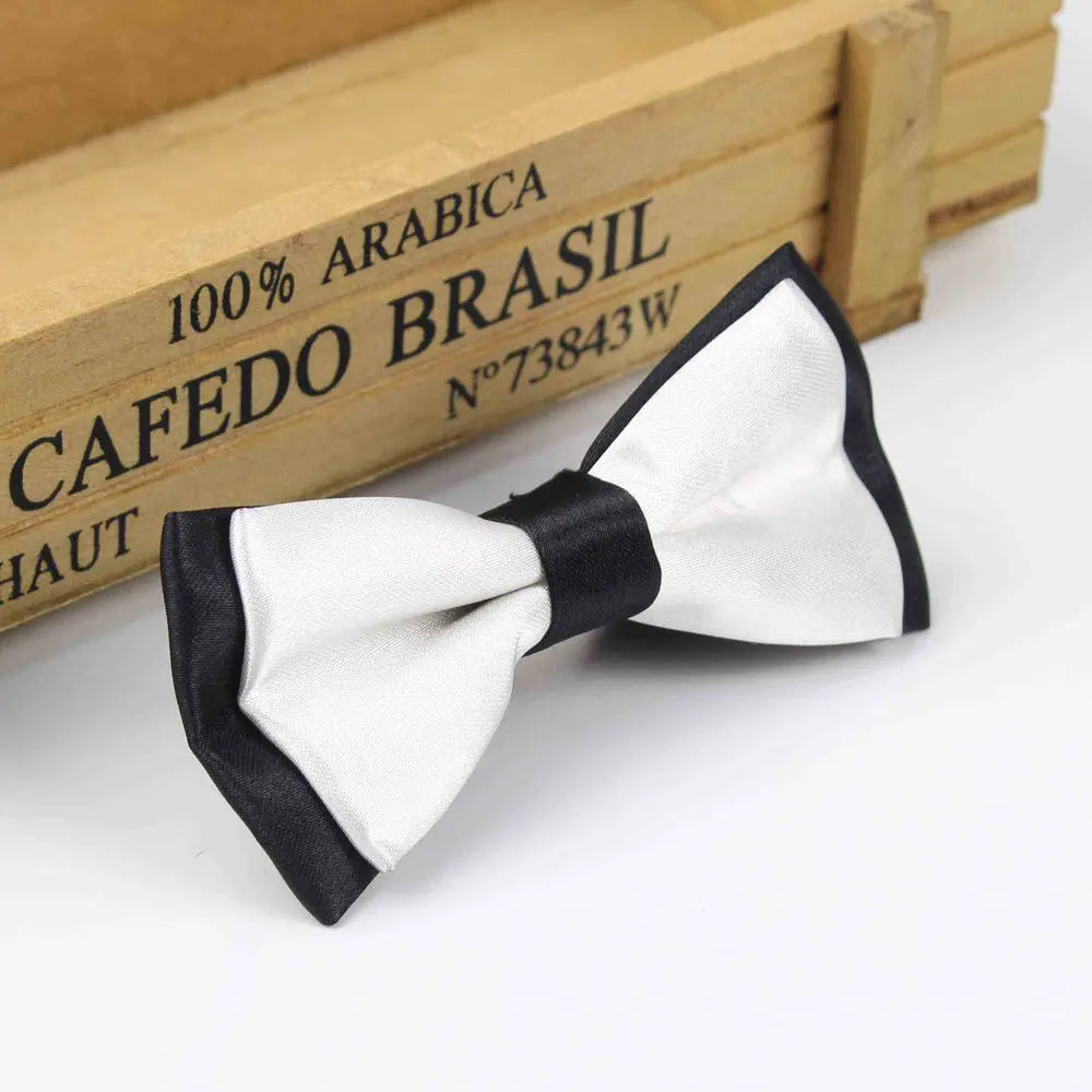 Classic Kid Suit Neckwear Baby Boy's Girls Fashion Solid Color Adjustable BowtiE Chlidren Two Tone Pet Dog Cat Bow Tie