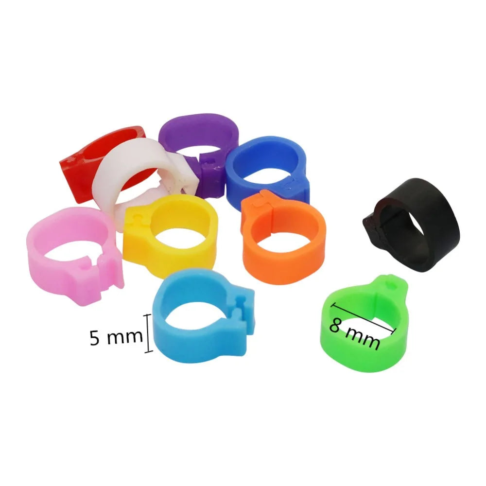400 Pcs 8mm Bird Foot Clip Ring Pigeon Training Tools 10 Colors Bird Parrot Feeding Identification Foot Ring Animal Supplies