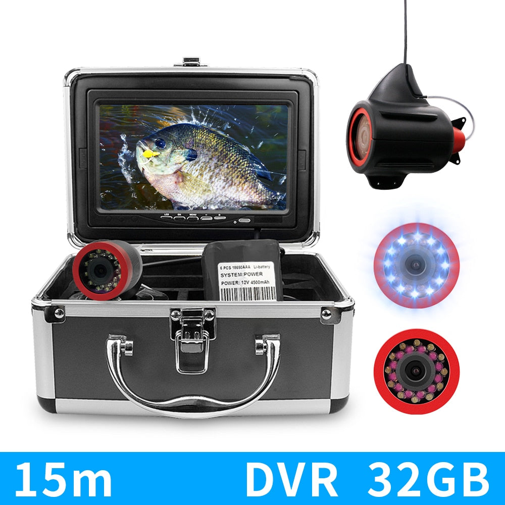 Erchang Underwater Fishing Camera DVR 7 Inch Winter Fishing Camera 1000TVL 24pcs Light Recording Infrared Camera for Ice Fishing