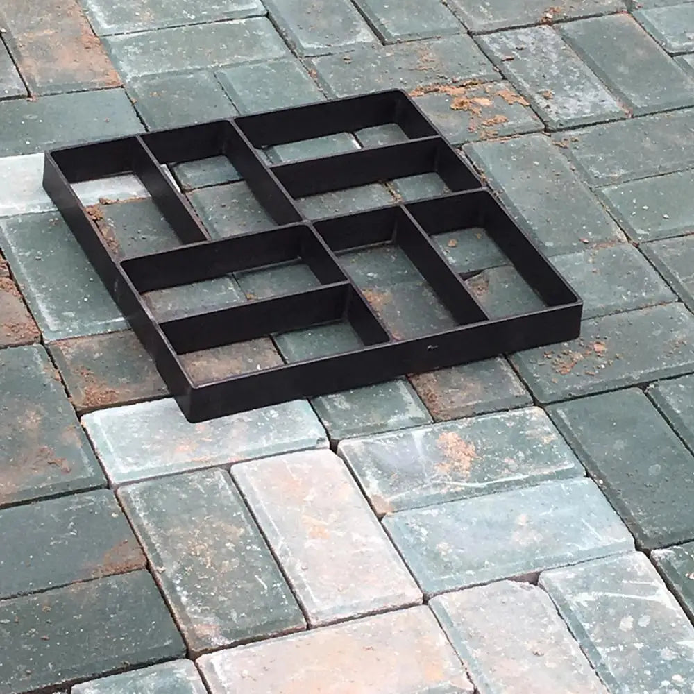 Plastic Path Maker Mold Reusable Concrete Cement Stone Brick Design DIY Manually Paving Paver Walk Mould Garden Building Tool