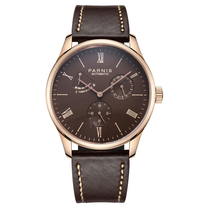 Fashion Luxury Parnis 41.5MM Power Reserve Automatic Mechanical Self Winding Men Watches Mekanik Kol Saati Relogio Automatico