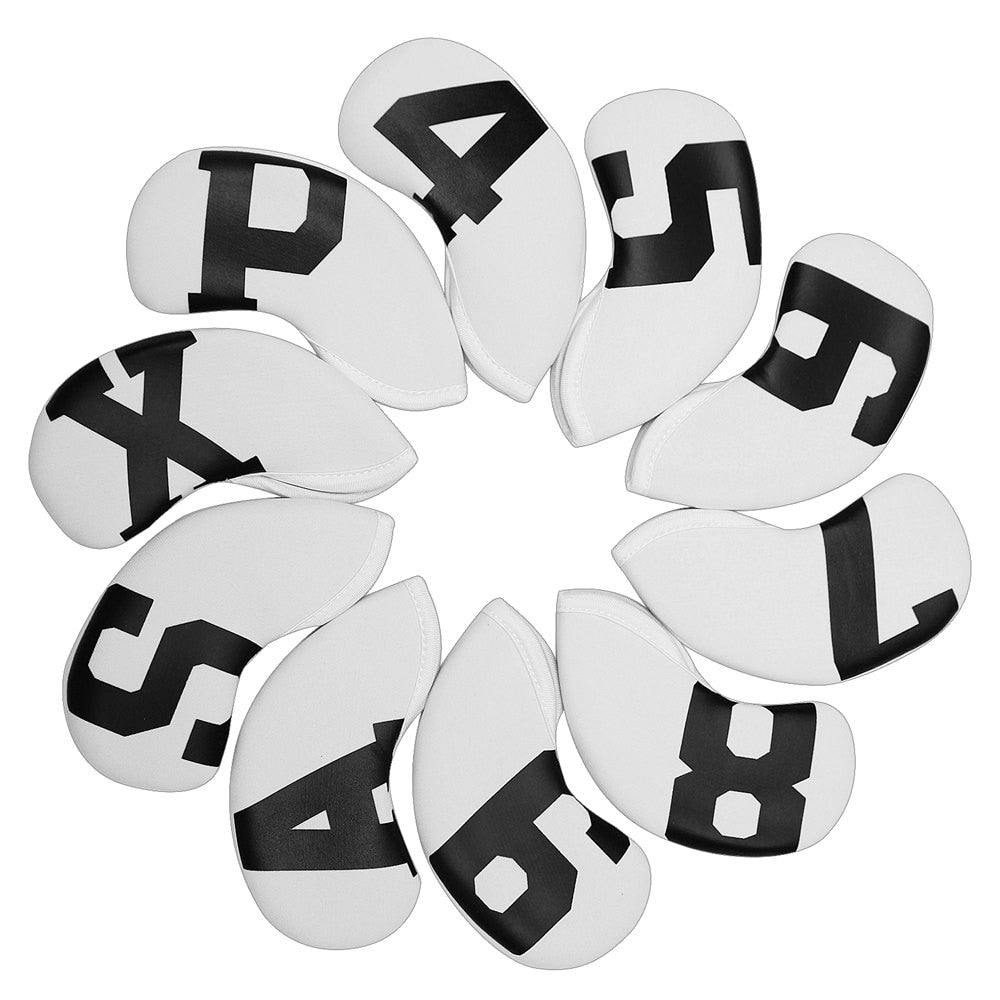 Siranlive Golf Iron Head Covers 9pcs/10pcs (4~9,P ,A ,S,X ) Simple Style Waterproof PU Leather