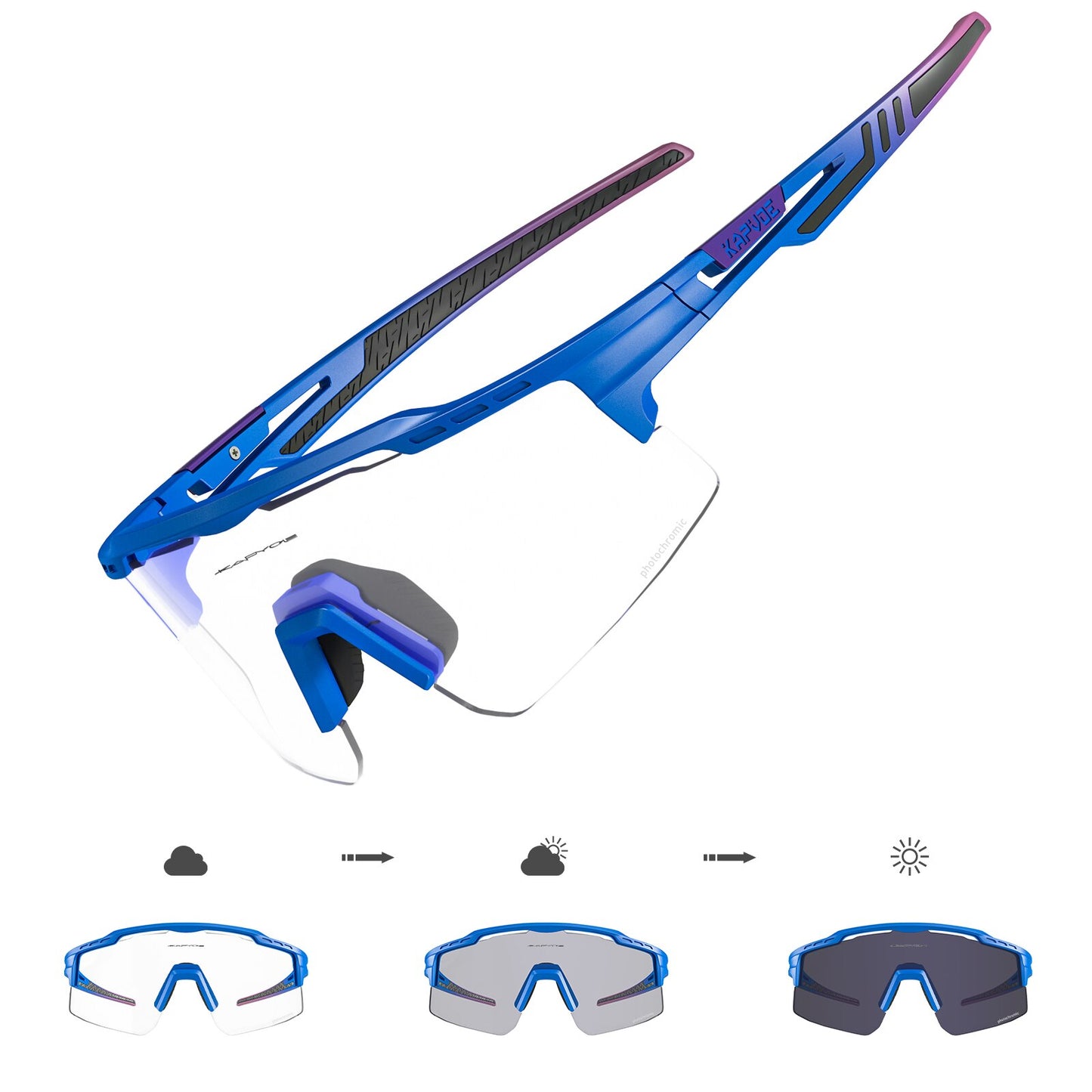 Kapvoe New Photochromic Men Women Sunglasses MTB Road Cycling Glasses Outdoor Sports Glasses UV400 Bicycle Eyewear Bike Goggles
