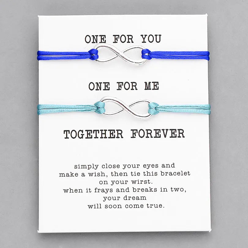 Pipitree 2pcs/Set Together Forever Love Infinity Bracelet for Lovers Red String Couple Bracelets Women Men's Wish Jewelry
