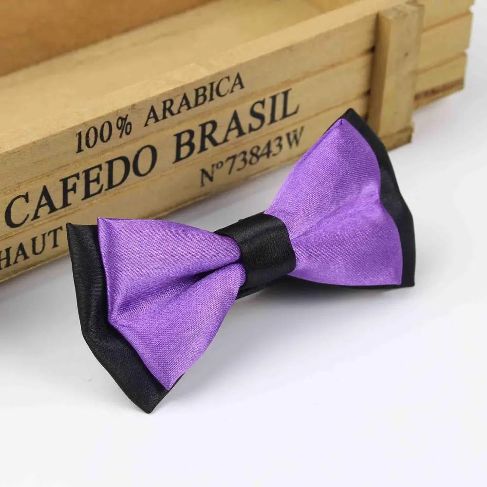 Classic Kid Suit Neckwear Baby Boy's Girls Fashion Solid Color Adjustable BowtiE Chlidren Two Tone Pet Dog Cat Bow Tie