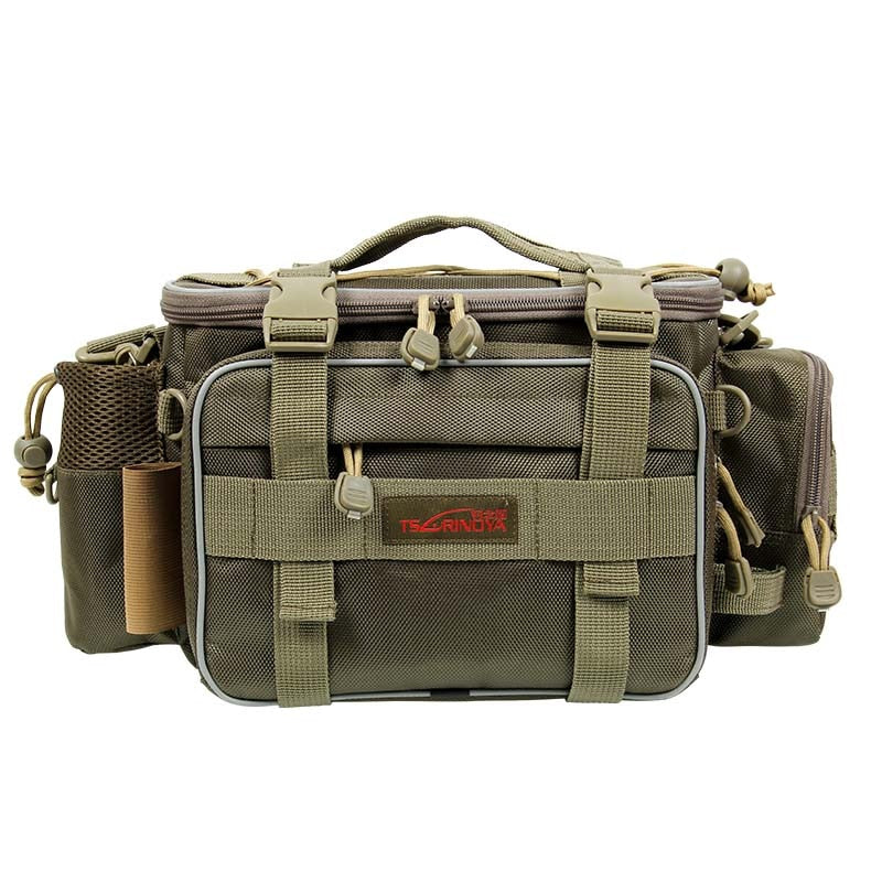 TSURINOYA Multifunction Fishing Bag Y7 19*15*40cm High Capacity Fishing Tackle Lure Bag Shoulder Bag Canvas Waist Bag