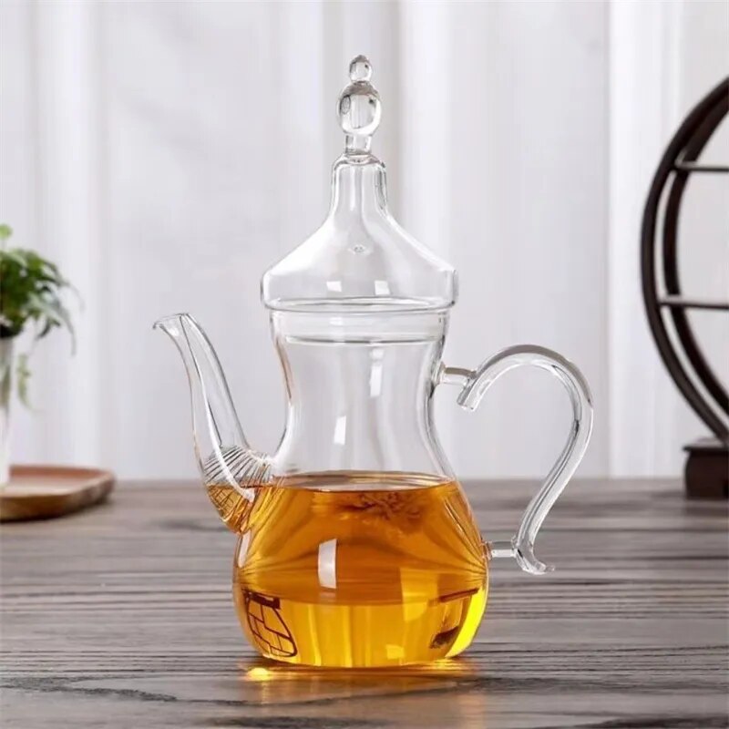 Large Capacity 1000ml High Borosilicate Arabic Glass Teapot With Filter Heat Res