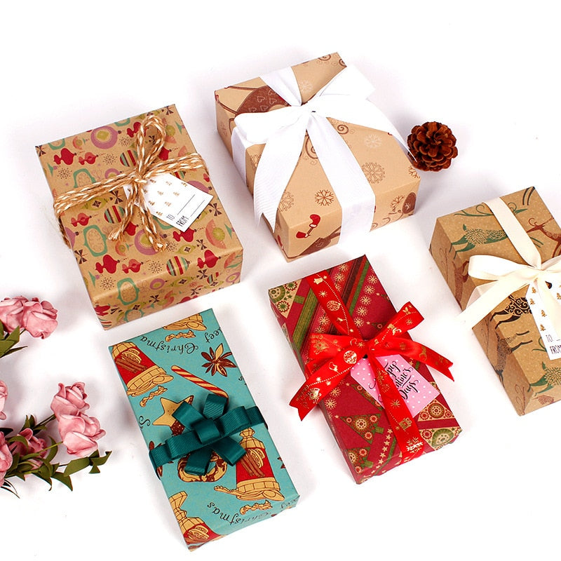 10pcs 50x70cm Christmas Packing Paper Retro Style Kraft Paper Christmas Hom