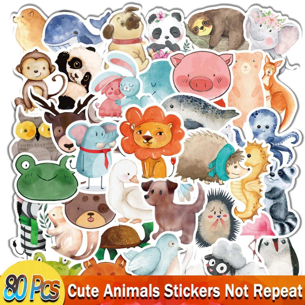 YAMIOW Anime Stickers Cartoon Animals Neon Light Butterfly Dogs Style Skateboard Sticker for Laptop Car Luggage Bicycle Guitar