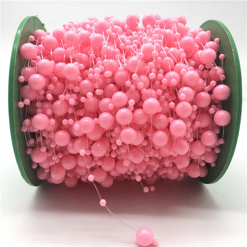 5yards Fishing Line Artificial Pearls Beads Chain Garland Flowers Wedding Christmas Decoration Brides Headgear 3mm 8mm Beads