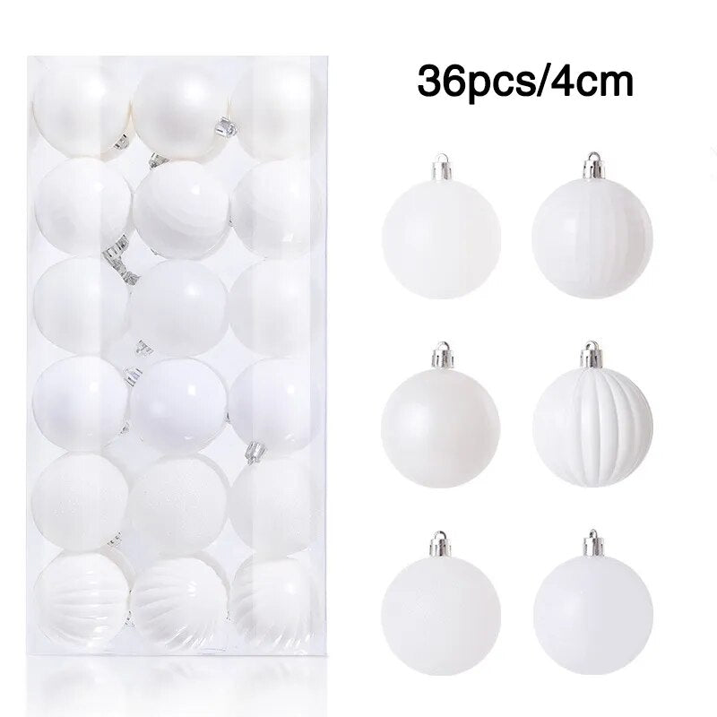 24/36pcs Christmas Balls Christmas Tree Ornament Hanging Pendent Xmas Decoration 2023 Christmas Ornaments Navidad 2024