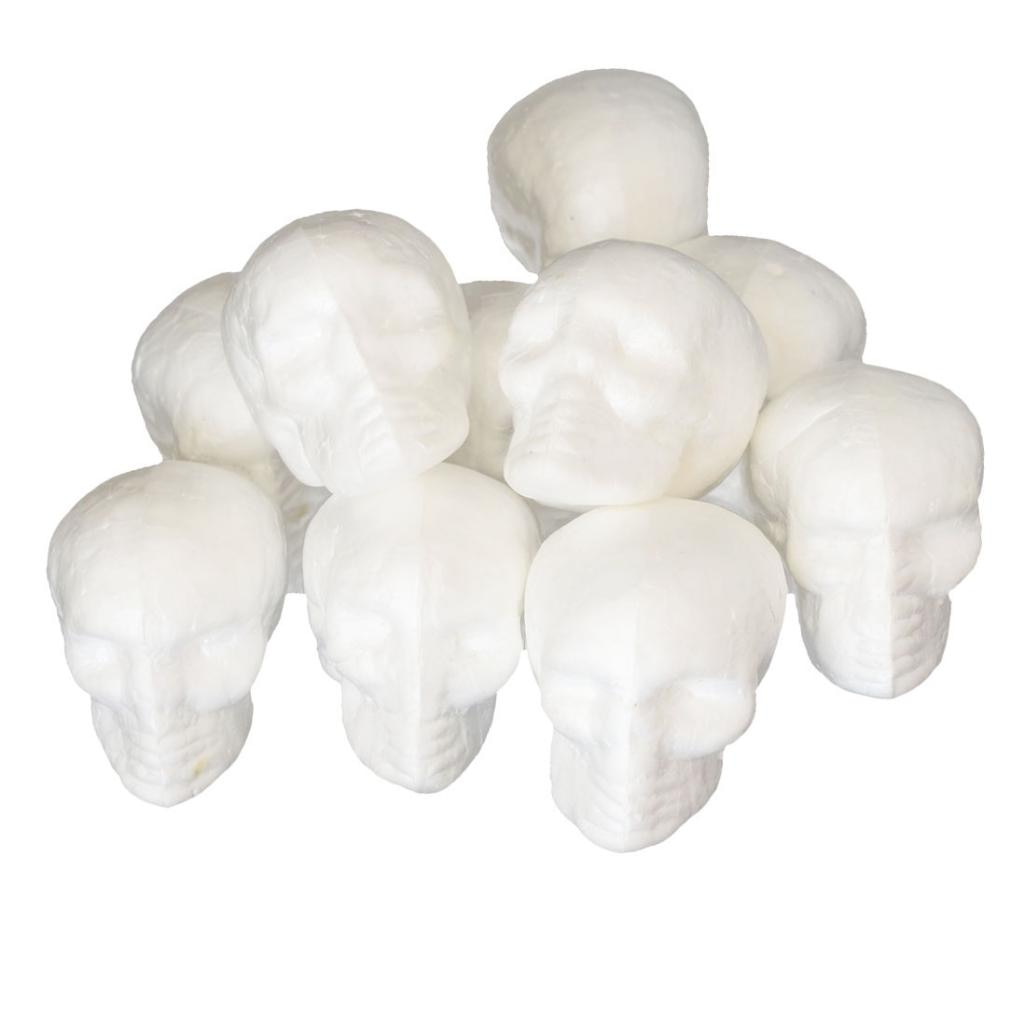 10set Halloween Skull Head Styrofoam Ornaments Skeleton Halloween Decor Scary Man Bone Party Decor DIY Kid Craft