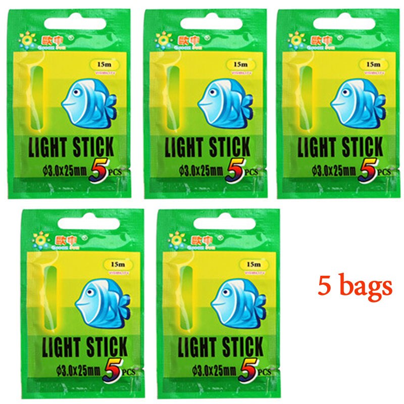 WLPFISHING Lightstick (25pcs or 10pcs) 5bags/Lot Fishing Float Electic Floaters Luminous Light Stick Fluorescent Glowing Stick