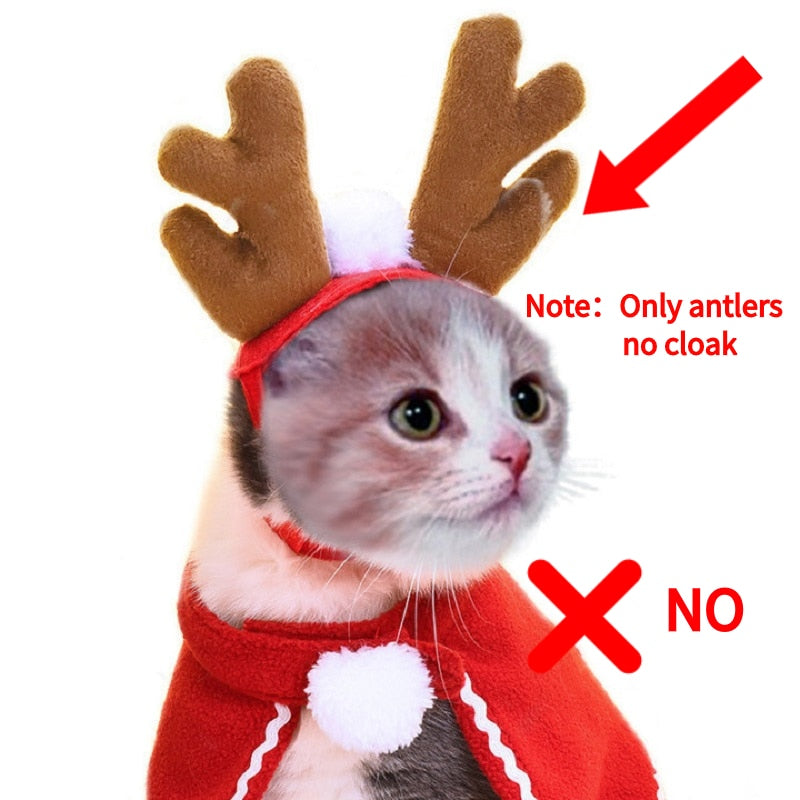Christmas Hat Halloween Pet Costume for Cat Dog Puppy Costumes Scarf New Year Santa Winter Cosplay Halloween Dog Cat Supply