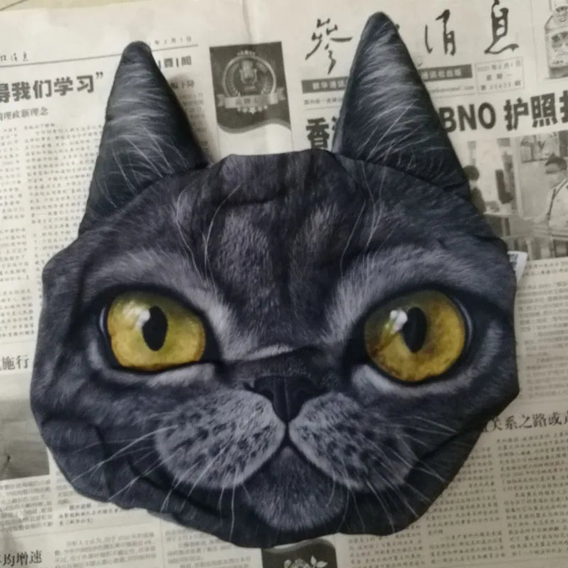 Newest 2024 3D Printed Dog Cat Face Car Headrest Neck Rest Auto Neck Safety Cushion Car Neck Support Headrest Without Filler