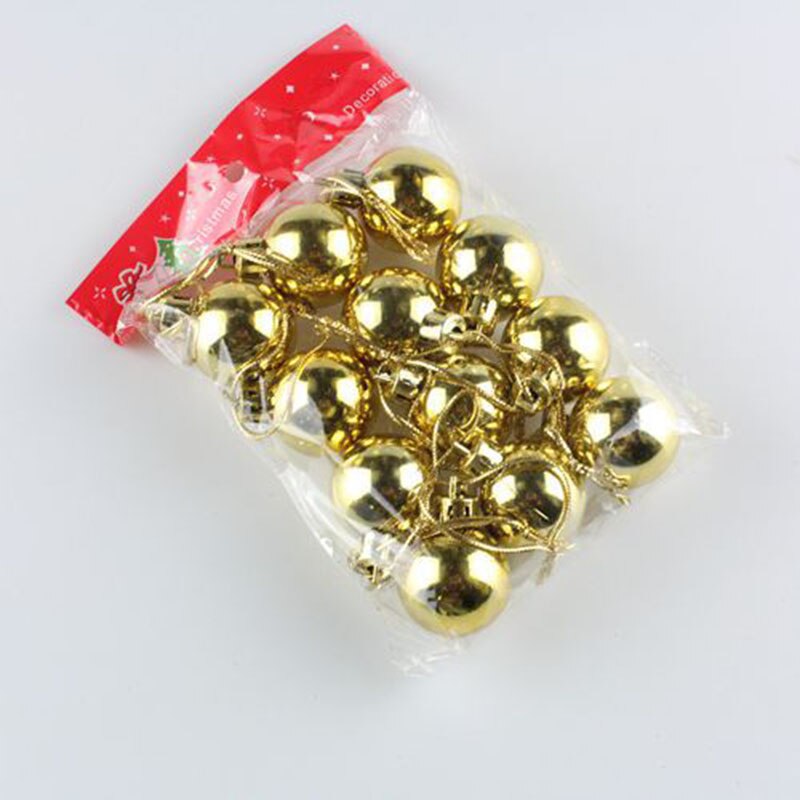 3CM Classic Fashion Plastic Christmas Ball Pendant Drop Ornaments High Quality Electroplated Bright Christmas Tree Decoration