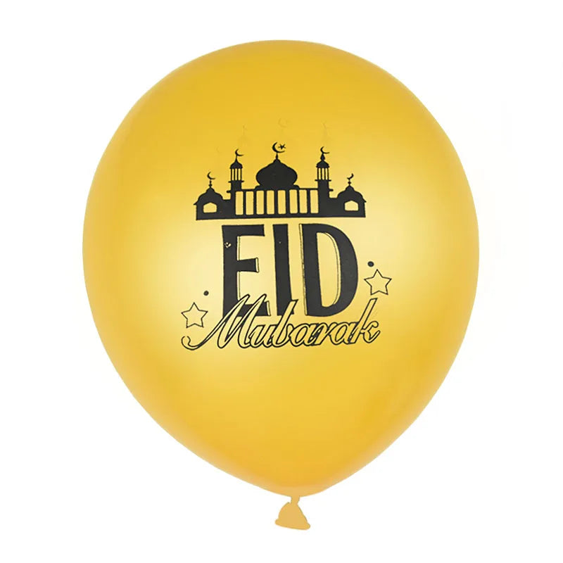 10Pcs Eid Mubarak Latex Balloon Ramadan Kareem Decoration Air Globos Ramadan Mubarak Muslim Islamic Festival Party Supplies 2024