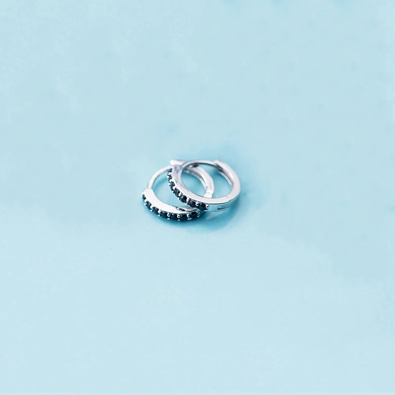 INZATT Real 925 Sterling Silver Minimalist Geometric Zircon Round Hoop Earrings for Women Party 2019 Fine Jewelry Accessory