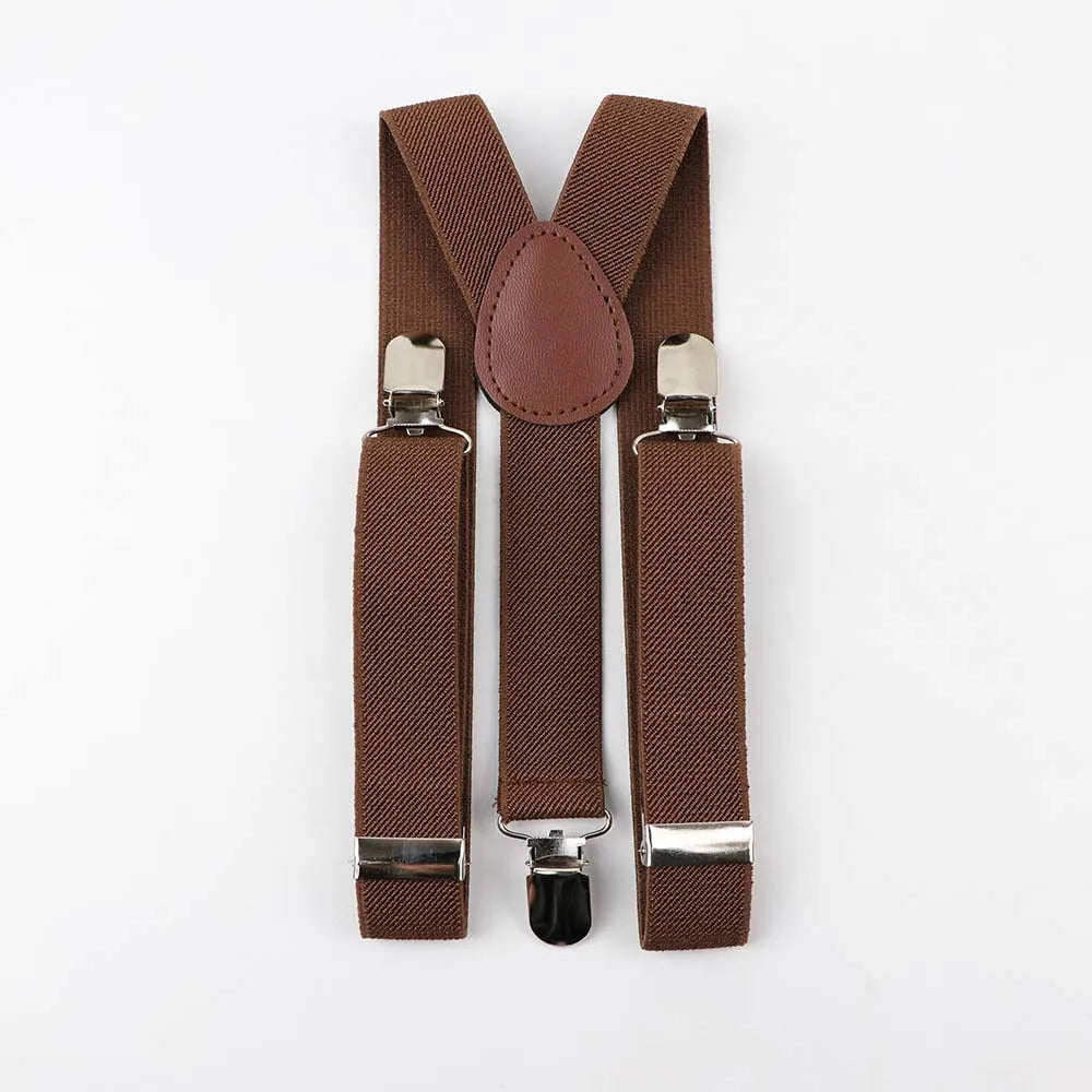 Solid Color Children Belt Baby Boys Suspenders Polyester Y-Back Braces Adjustable Elastic Kids