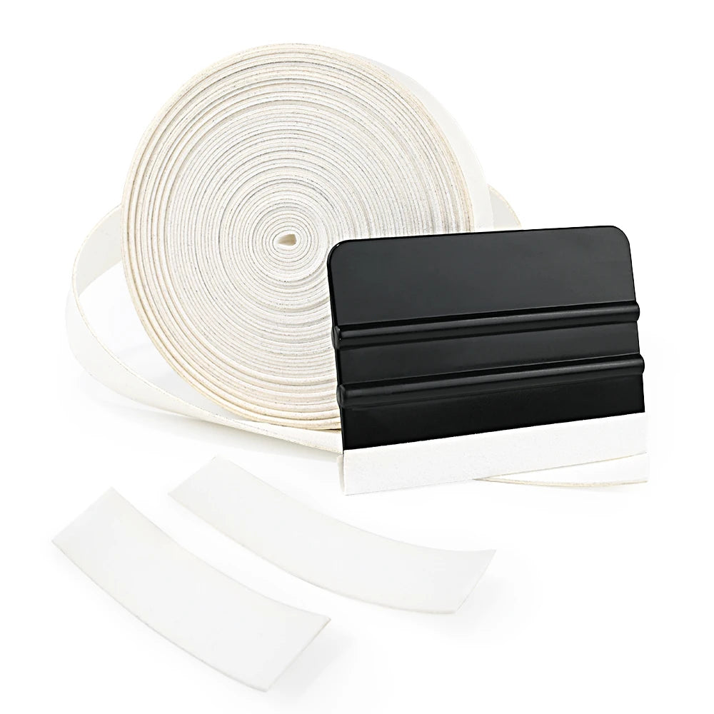 FOSHIO Carbon Fiber Vinyl Wrapping Squeegee Spare Suede Fabric Cloth Car Wrap Tool Window Tint No Scratch Protector Edge