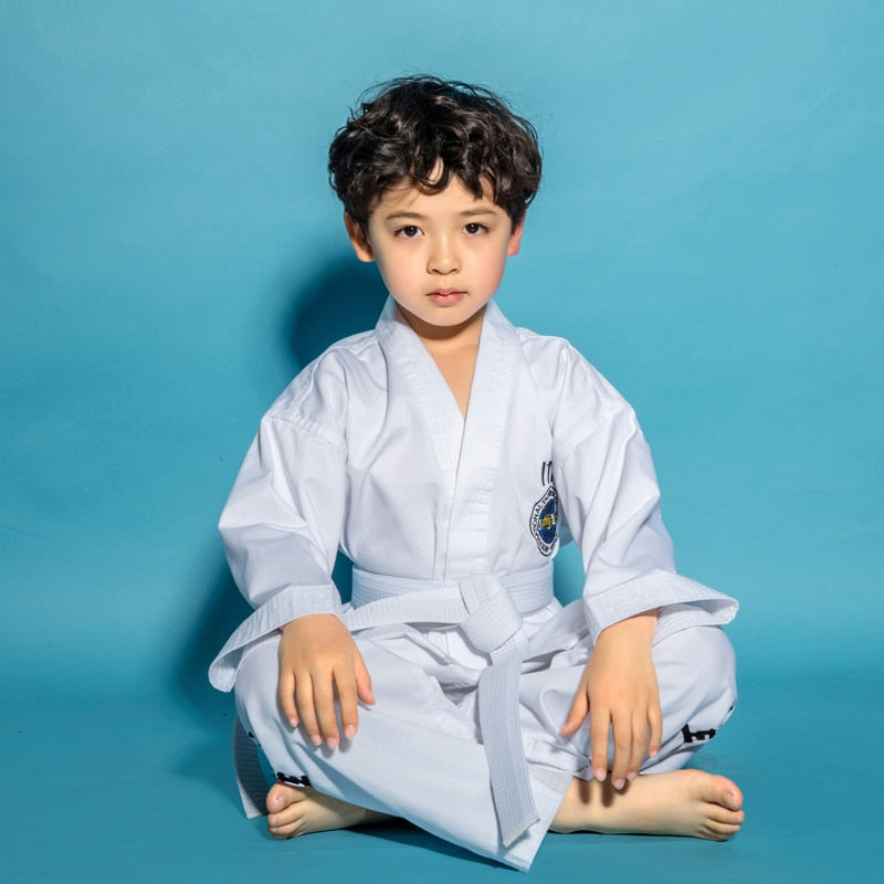 Profession ITF Taekwondo Uniform White Professional Taekwondo Dobok Exquisite Embroidery Taekwondo Suit for Children Adult