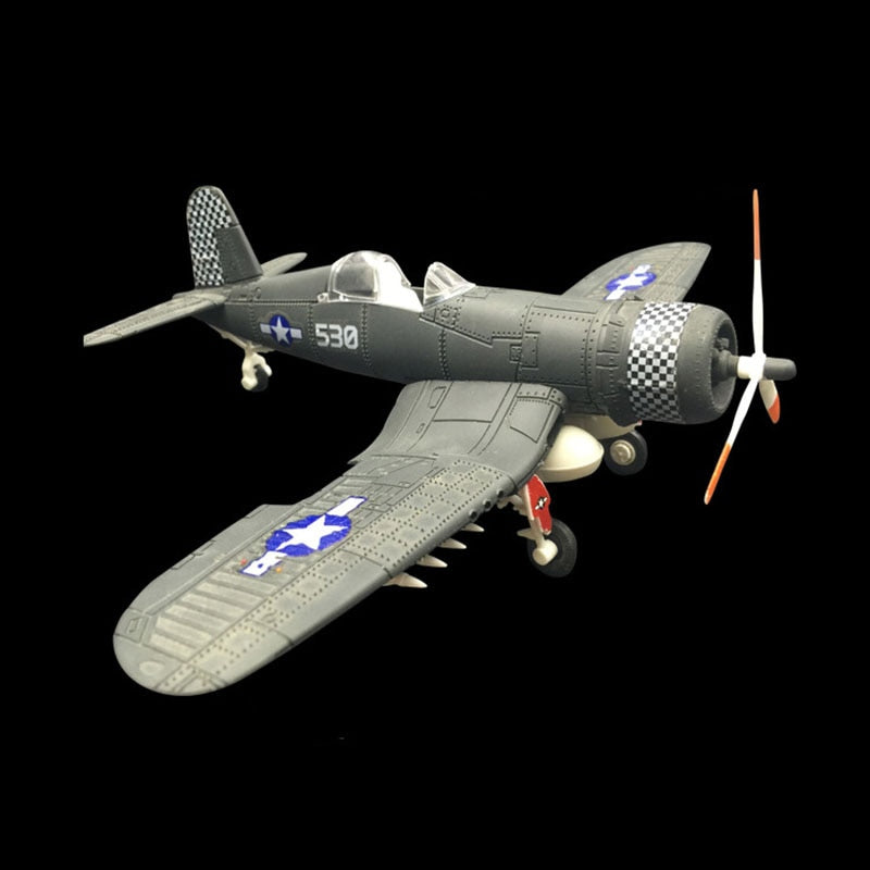1/48 Scale Assemble Fighter Model Toys Building Tool Sets Flanker Combat Aircraft Diecast Pirate Based F4U Random Color