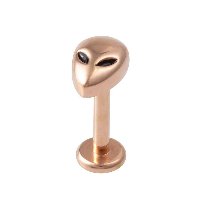 1PC Alien Labret Lip Ring Stainless Steel Internally Threaded Ear Cartilage Tragus Helix Stud Ear Piercing Women Body Jewelry