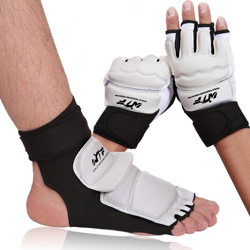 Taekwondo Protective Gear Ankle Foot Protector Palm Guard Boxing Gloves Karate Fighting Child Shin Guard Set WTF Guard Karate