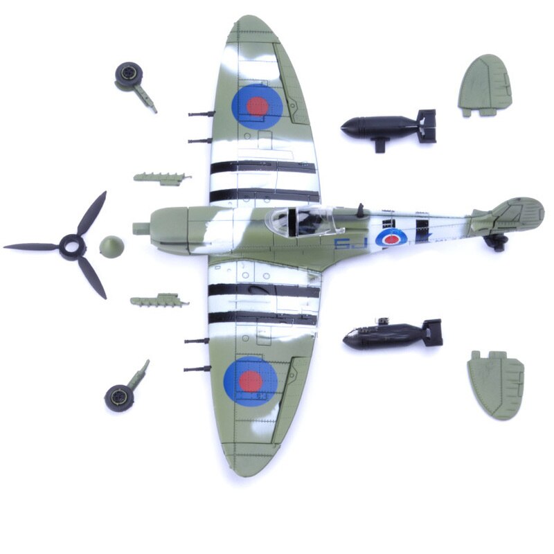 20*18CM Assemble Fighter Model Toys Building Tool Sets Combat Aircraft Diecast War-Ii BF-109 Hurricane Spitfire Pirate Military