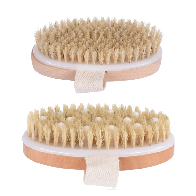 TREESMILE Natural Bristle Bath Brush SPA Woman Man Skin Care Dry Body Brush D40