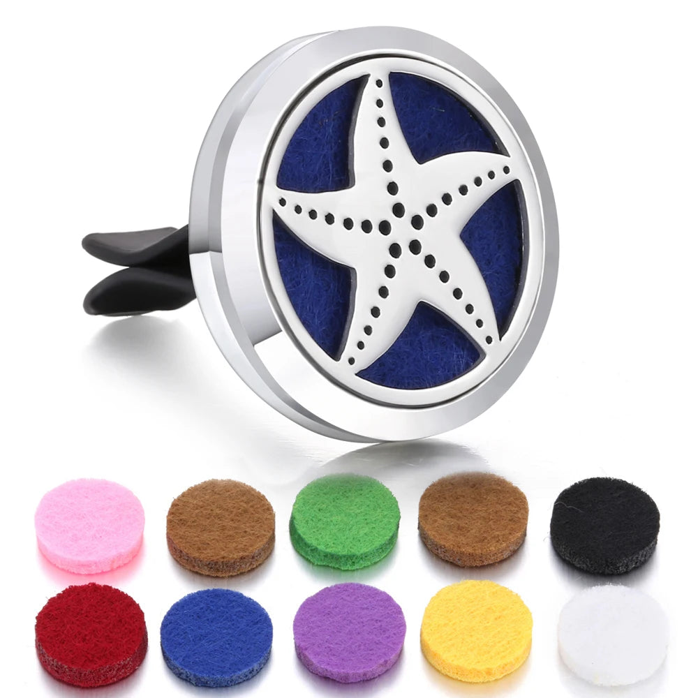Aromatherapy Jewelry Car Perfume Diffuser Clip 30mm Flower Tree of Life Perfume Essential Oil Diffuser Locket Pendant Necklace