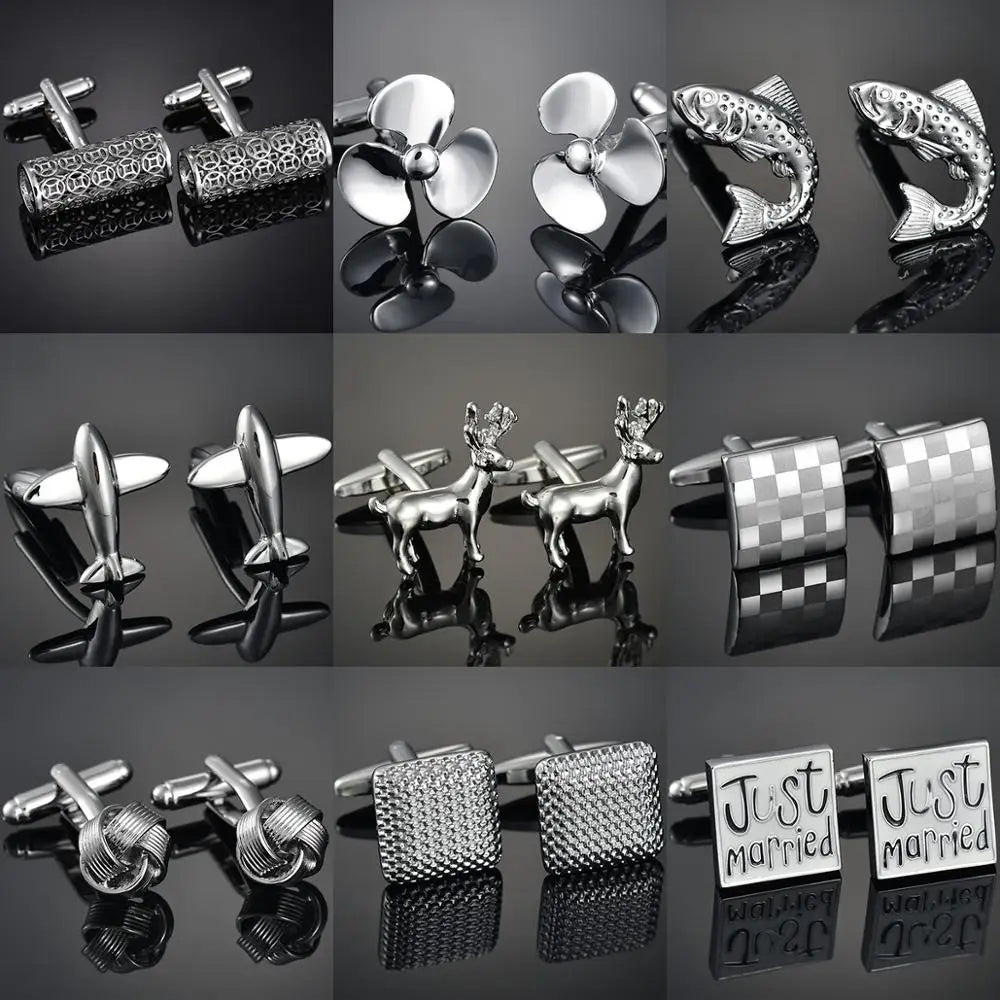 French Shirt Cufflink for Mens Brand Designer Cuffs Button Male Silver High Quality Luxury Wedding Jewelry Father's Day