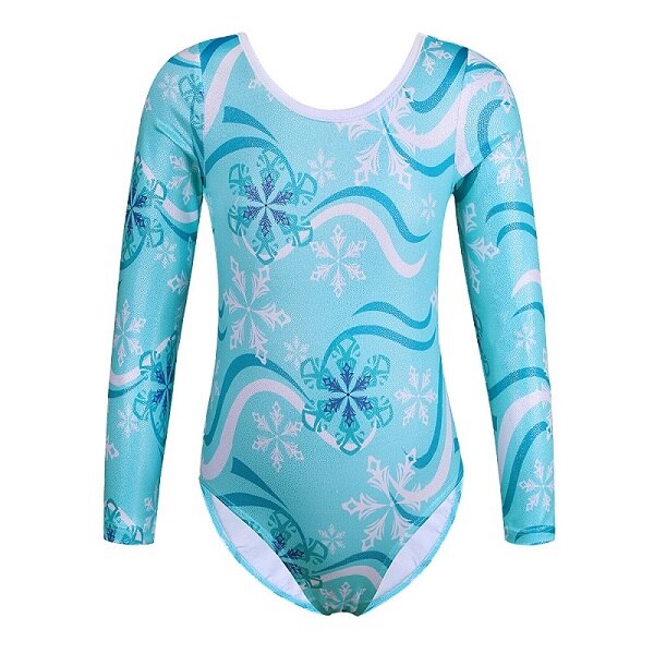 BAOHULU Long Sleeve Girls Gymnastics Leotard Sparkle Children Ballet Leotard