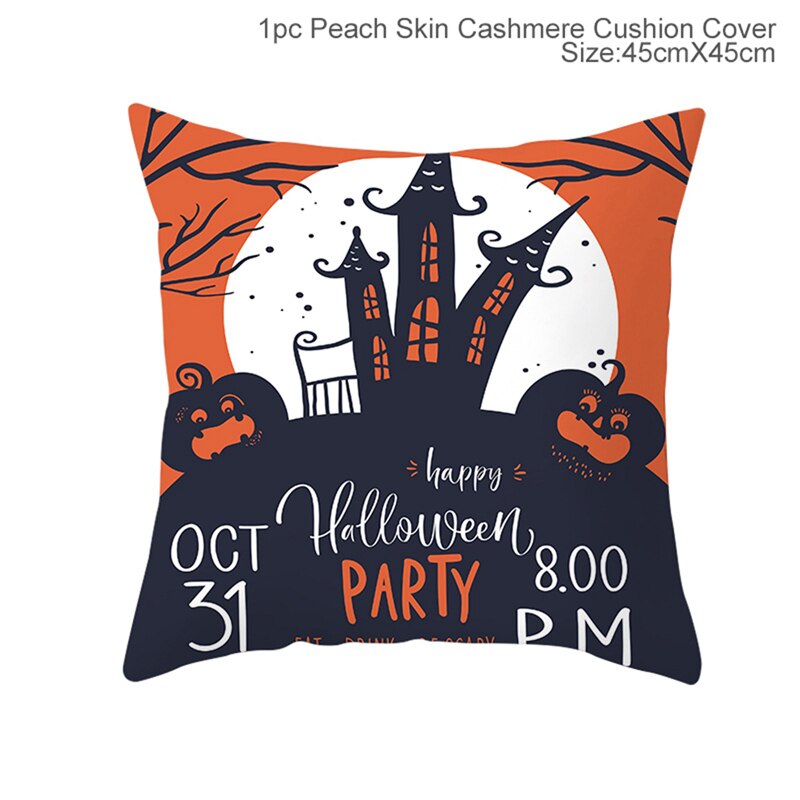 Halloween Decoration for Home Cartoon Pumpkin Bat Ghost Pillowcase Horror Halloween Party Supplies Accessories Haloween Ornament