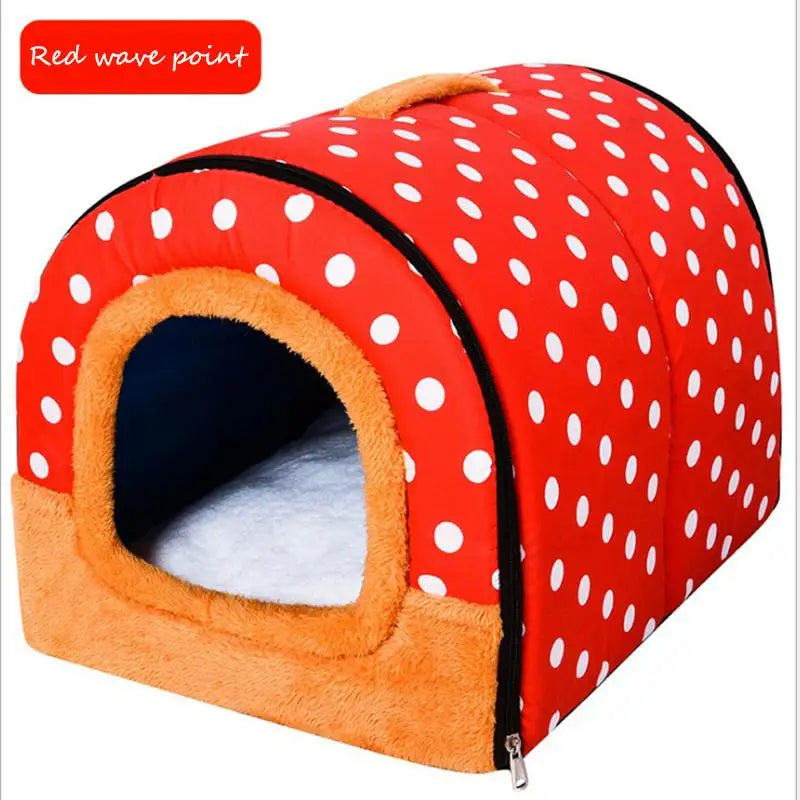 Large Pet Dog Bed Cat House Cave Comfortable Print Stars Kennel Mat for Pet Puppy Winter Summer Foldable Cat Bed Pet Supply