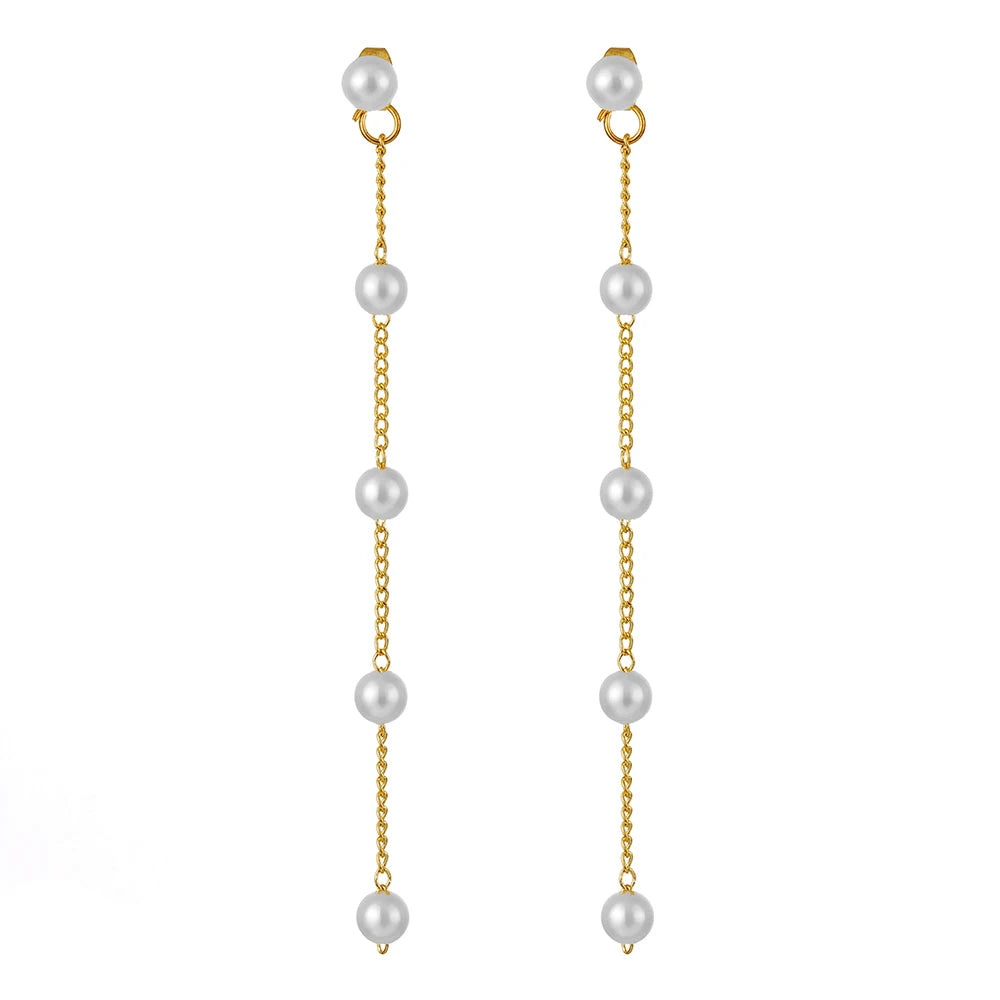 FNIO Big Simulated Pearl Earrings 2019 for Women Lover Geometric Round Heart Drop Dangle Earring Korean Statement Jewelry