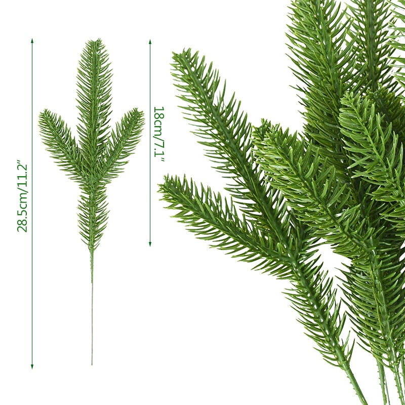 18cm Artificial Pine Branch Ornament Christmas Decoration Christmas Decorative Flower Xmas Decor Christmas Tree Accessories