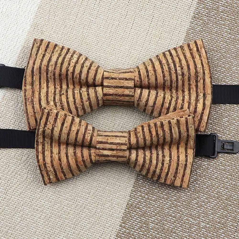 Fashion New Cork Wood Kids Bow Ties Novelty Handmade Fancy Bowtie Adjustable Butterfly Party School Children Accessories