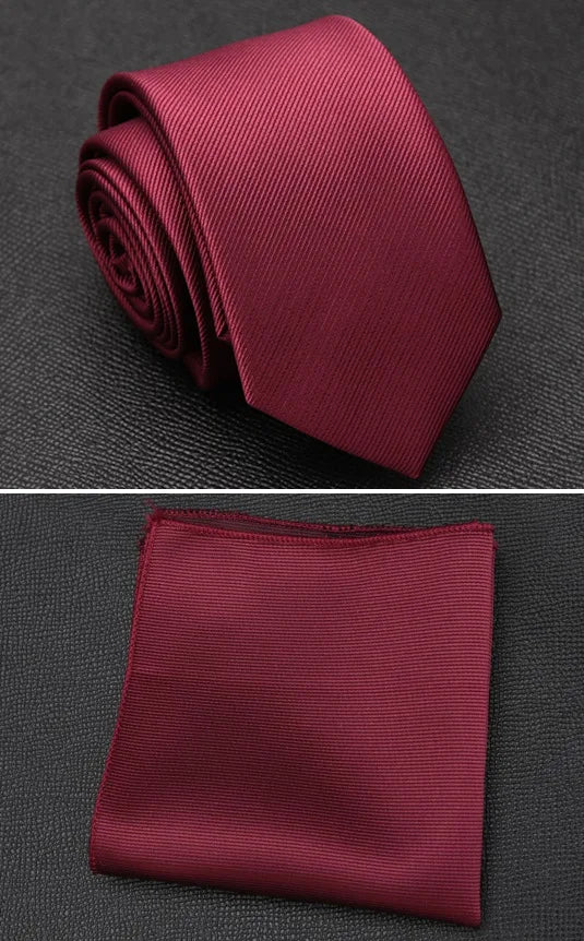 XGVOKH Men Tie Cravat Set Fashion Wedding Ties for Men Hanky Necktie Dot Striped Gravata Jacquard Tie Social Party Accessories