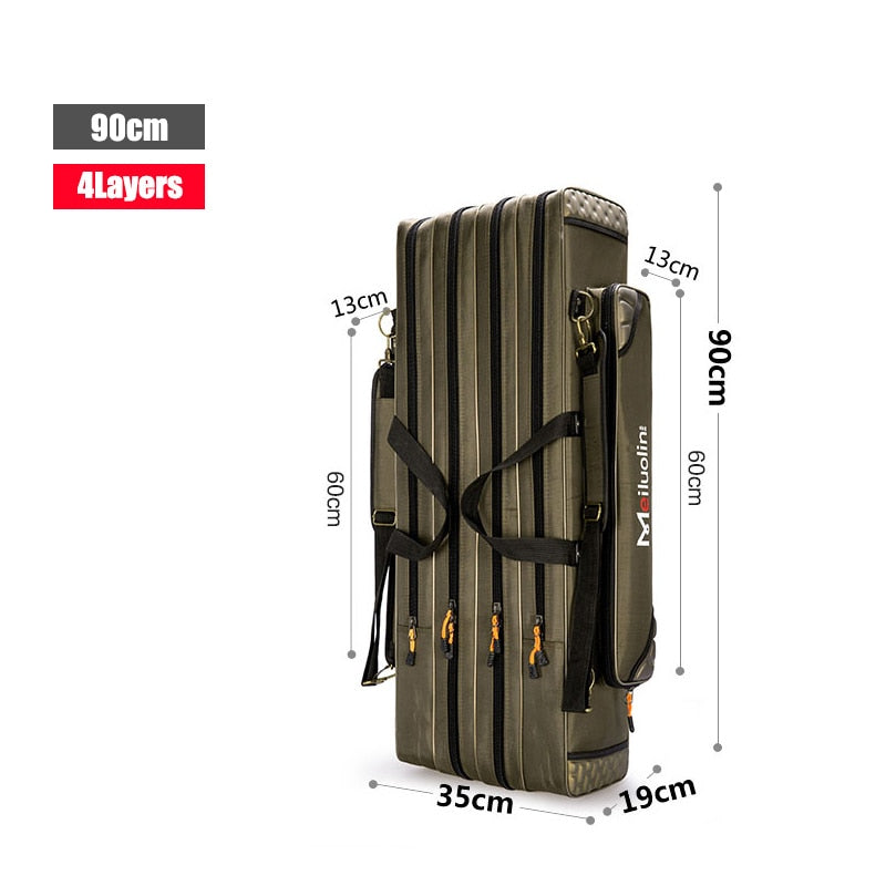 80cm 110cm 120cm Thick Oxford Fishing Bags Foldable Fishing Rod Fishing Pole Tools Storage Bag Large Capacity Pesca Bag XA114G