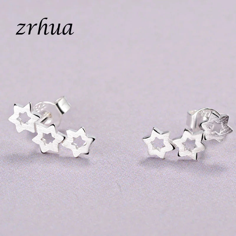 Newest 925 Sterling Silver Needle Women's Jewelry Cute Chic Stud Earrings for School Girls Kids Lady Birthday S925 Stamp