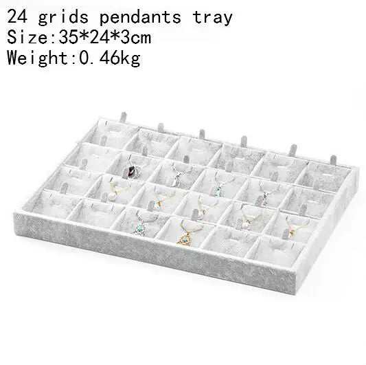 High Level Gray Velvet Ring Bracelet Necklace Watch Pendant Stud Earring Hand Catenary Jewelry Tray Plate Holder Display Packing