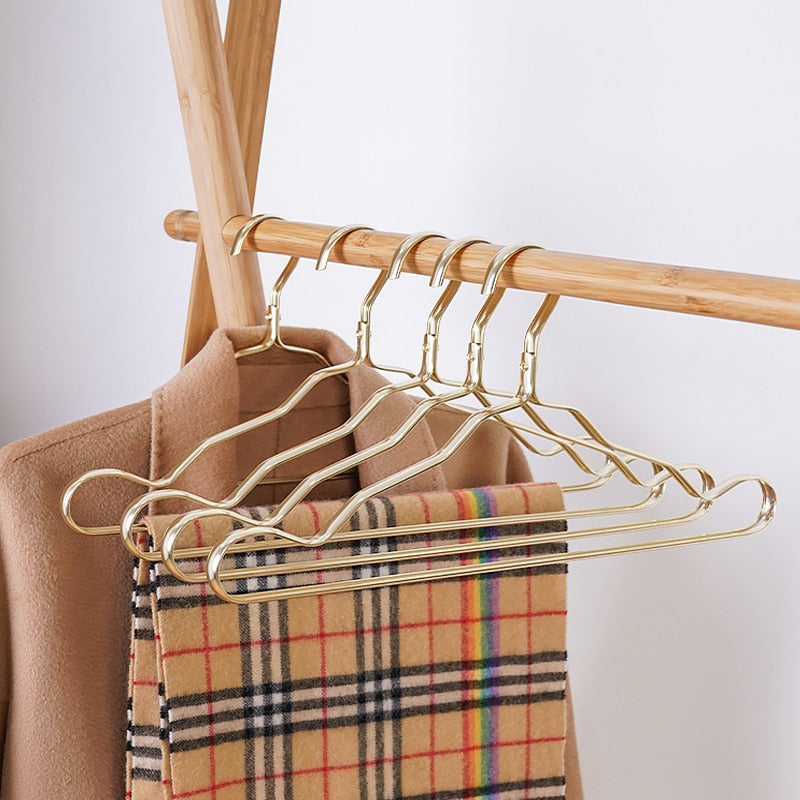 10Pcs Clothing Hangers Metal Clothes Hngers Anti-Slip Aluminium Alloy Drying Rac