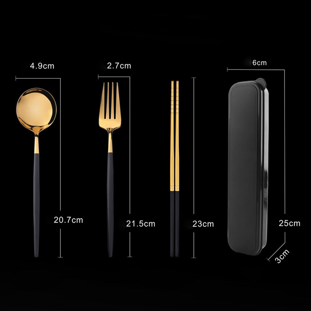 TUUTH Dinner Set Cutlery Stainless Steel Tableware Knife Fork Spoon Dinnerware Set With Box Western Dinner Tools