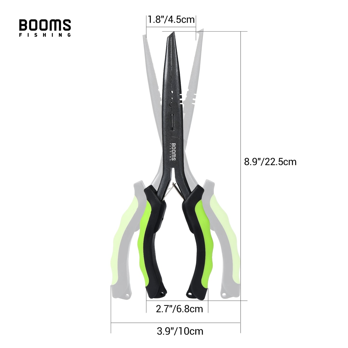 Booms Fishing F03 Fisherman's Fishing Pliers 23cm Long Nose Hook Remover Tools Stainless Steel Line Cutter Scissors