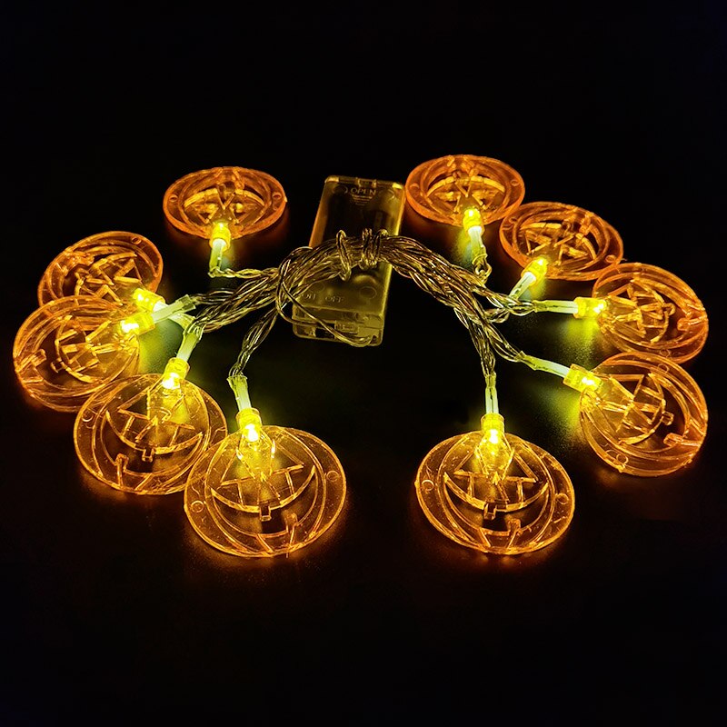 1.5M 10LED Halloween Horror Pumpkin Skull Led String Light Bat Ghost Outdoor Lamp Garland for Halloween Party Home Hanging Decor