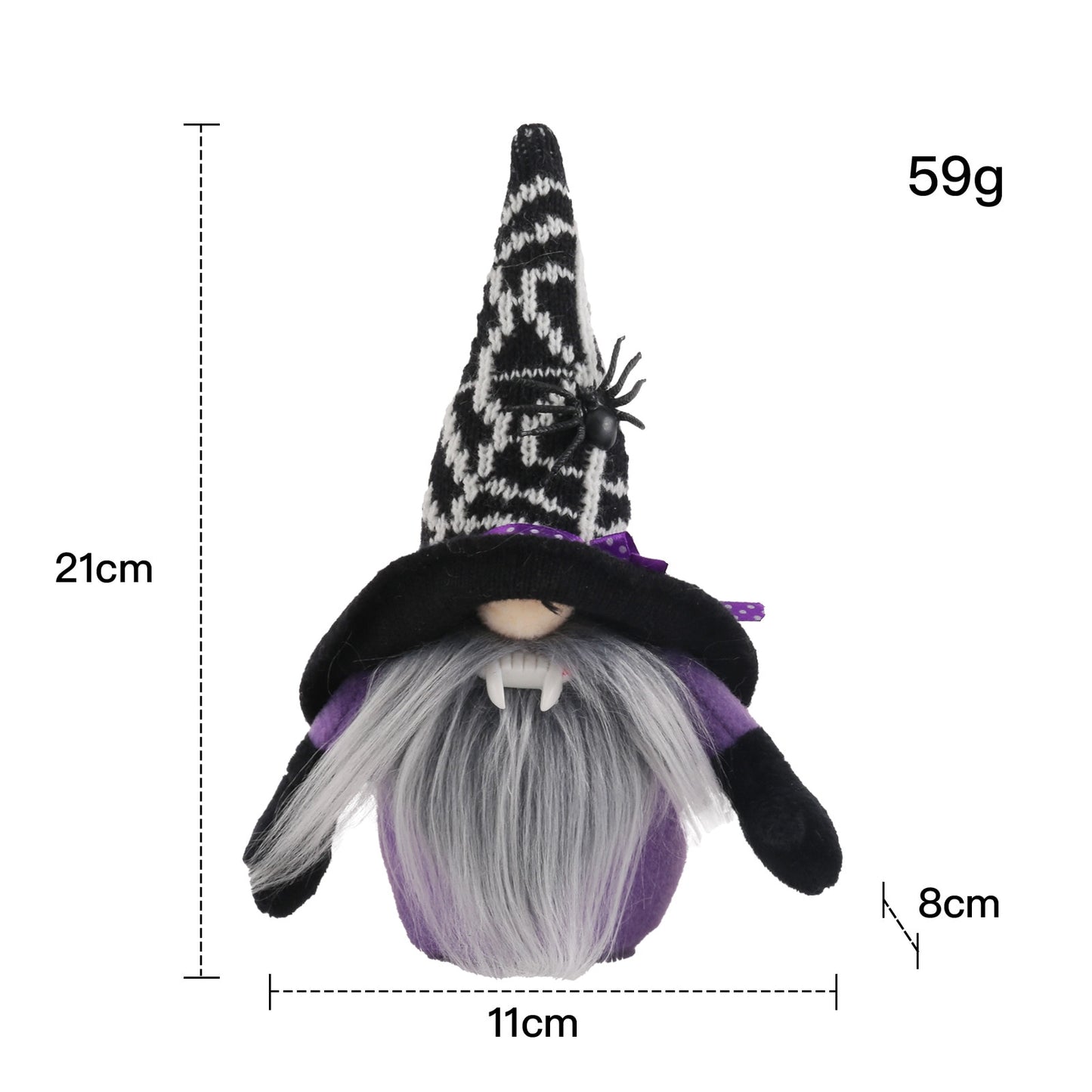 Halloween Broomstick Top Hat Witch Dwarf Gnome Doll Ornaments Cute Cartoon Dwarf Elf Home Decor Halloween Xmas Party Celebration