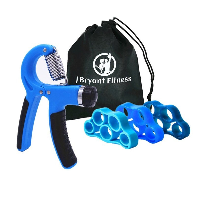 Hand Grip Strengthener Workout Kit Adjustable Hand Gripper Ring Finger Exerciser Band for Rehabilitation and Stress Relief Ball