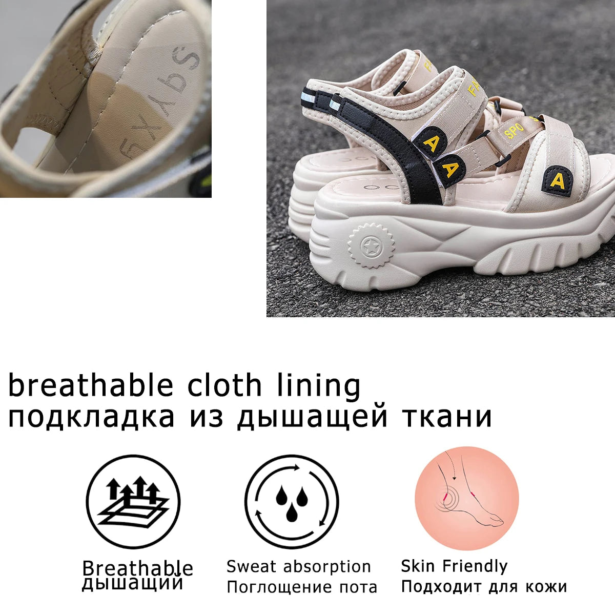 Fujin 6cm Women Sports Shoes Summer Platform Sandals Women Summer Shoes Slides Casual SandalsSandalia Mujer Chunky Slippers
